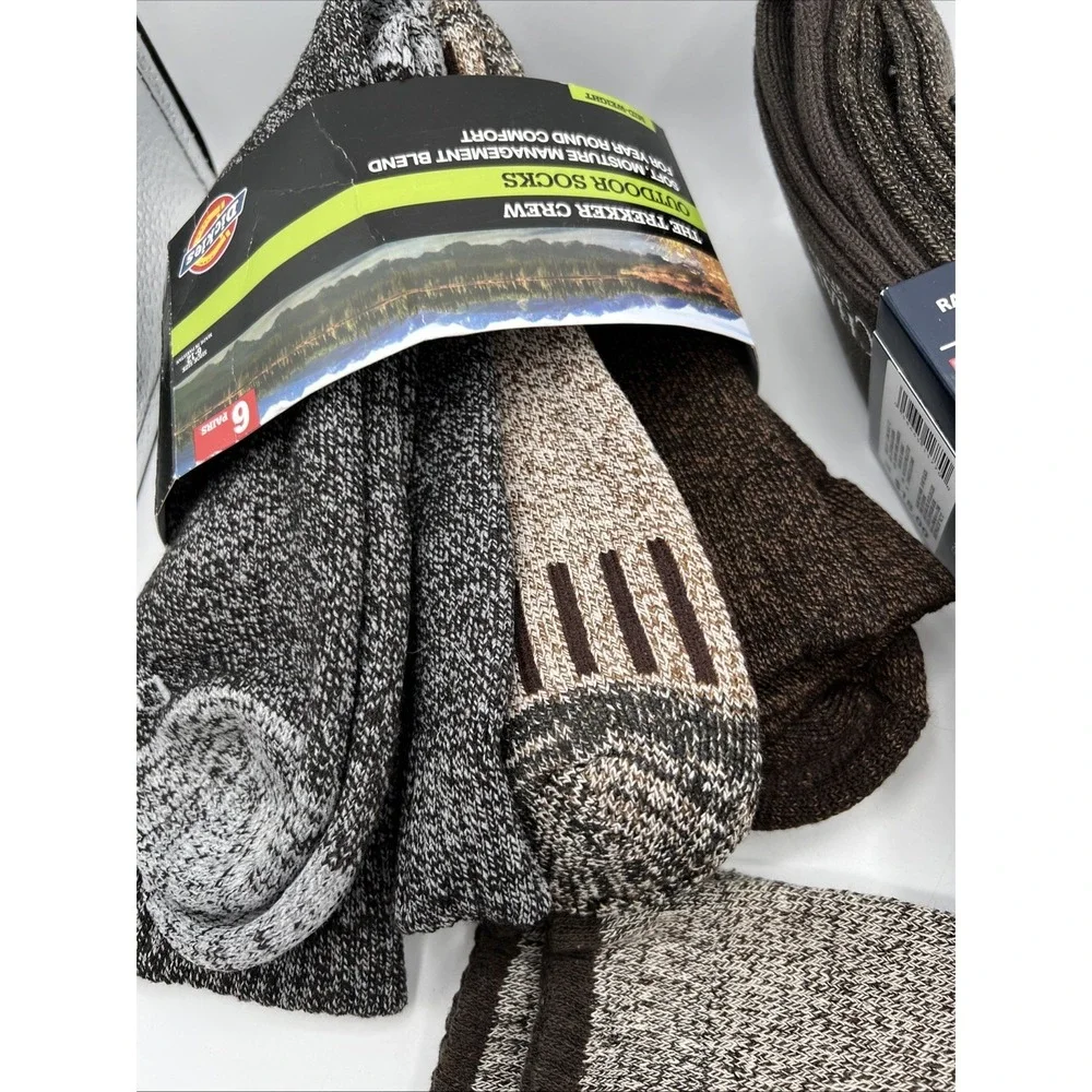 NEW 6 PAIR MENS CHAPS Bamboo SOFT Dickies Trekker CREW SOCKS Lot Performance‎